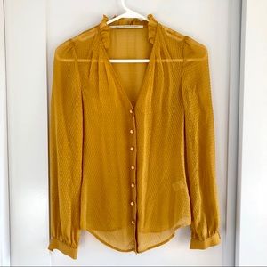 Mustard Yellow Silk Blouse